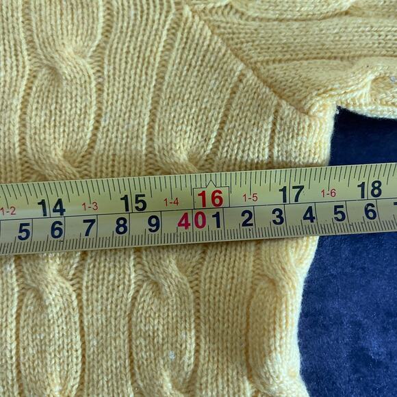 Ralph Lauren Medium Yellow Women's Knit Sweater Gold Zippers - Picture 5 of 6